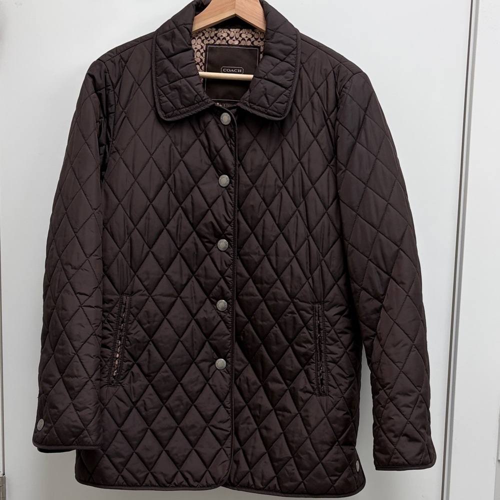 Coach Brown Quilted Coat